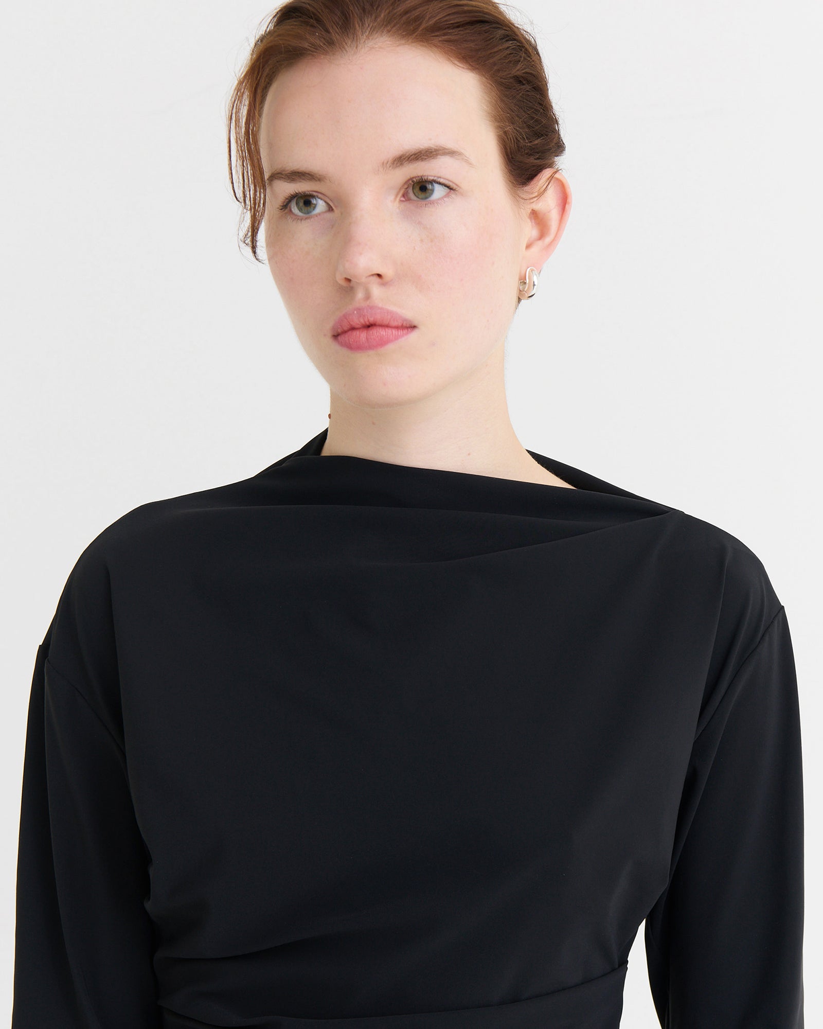 Asymmetric longsleeve top, Black