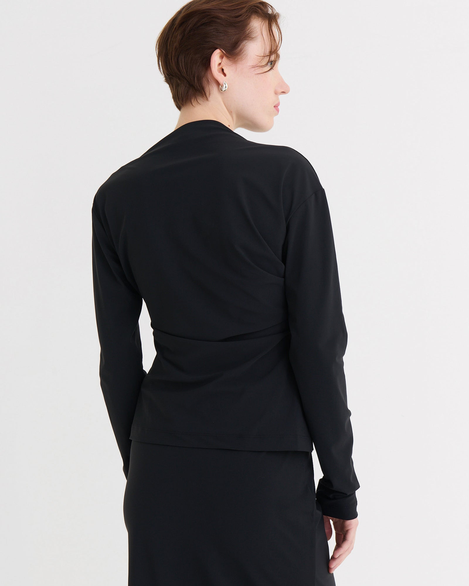 Asymmetric longsleeve top, Black