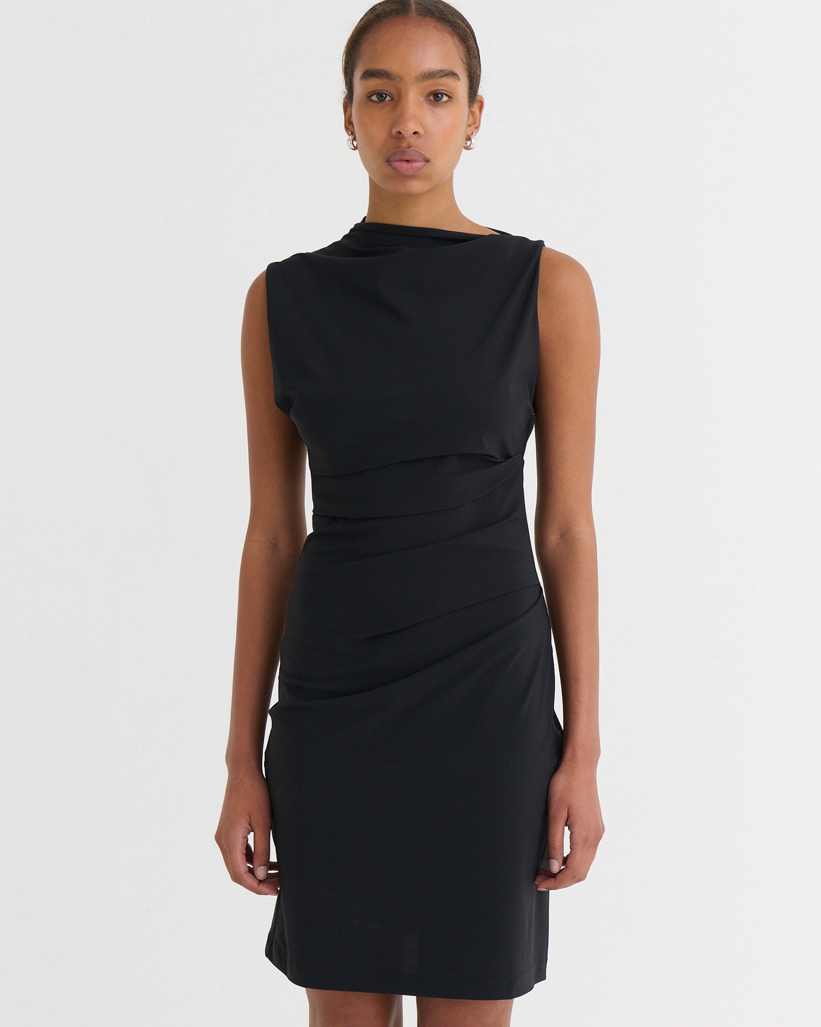 Asymmetric mini dress, Black