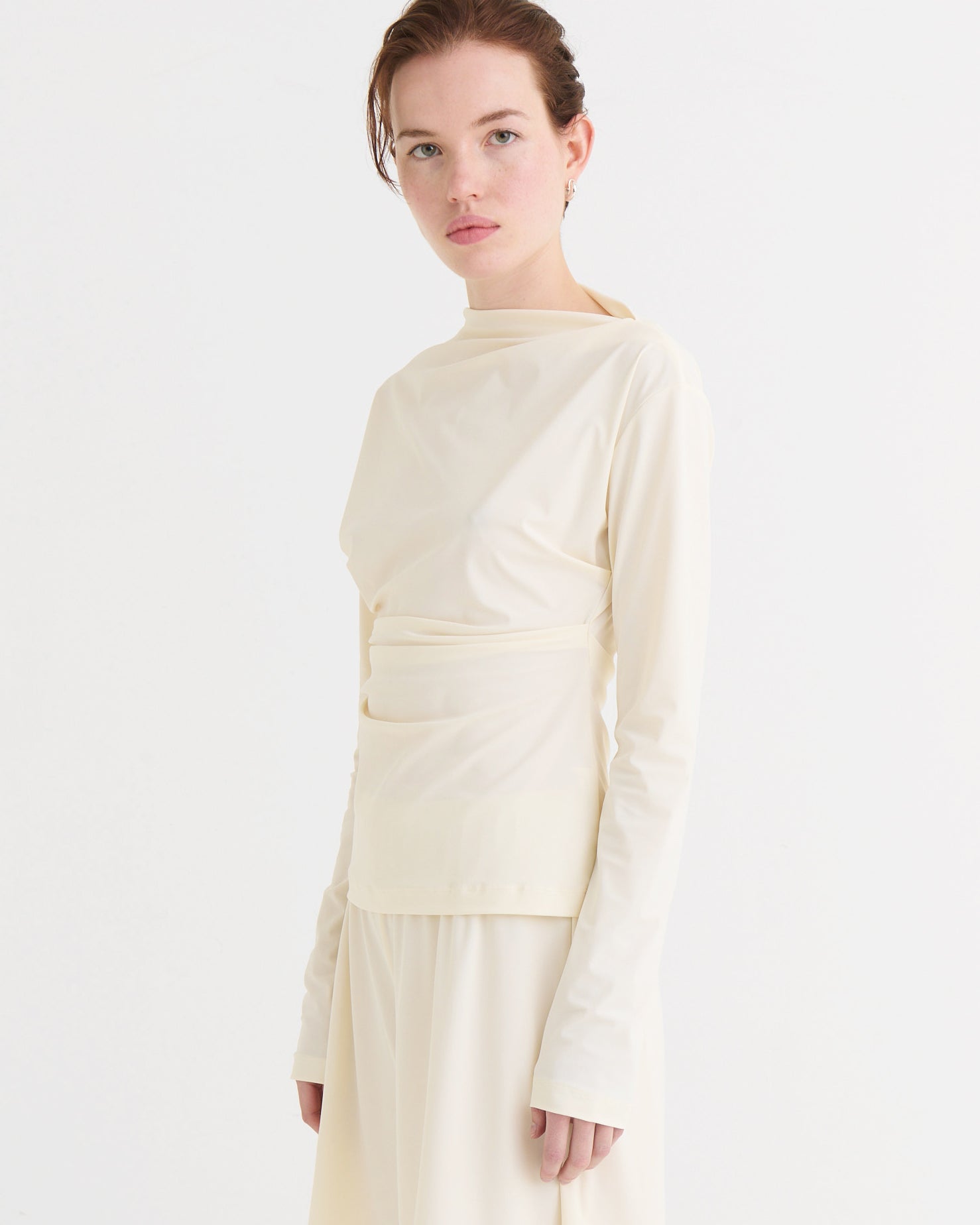 Asymmetric longsleeve top, Cream