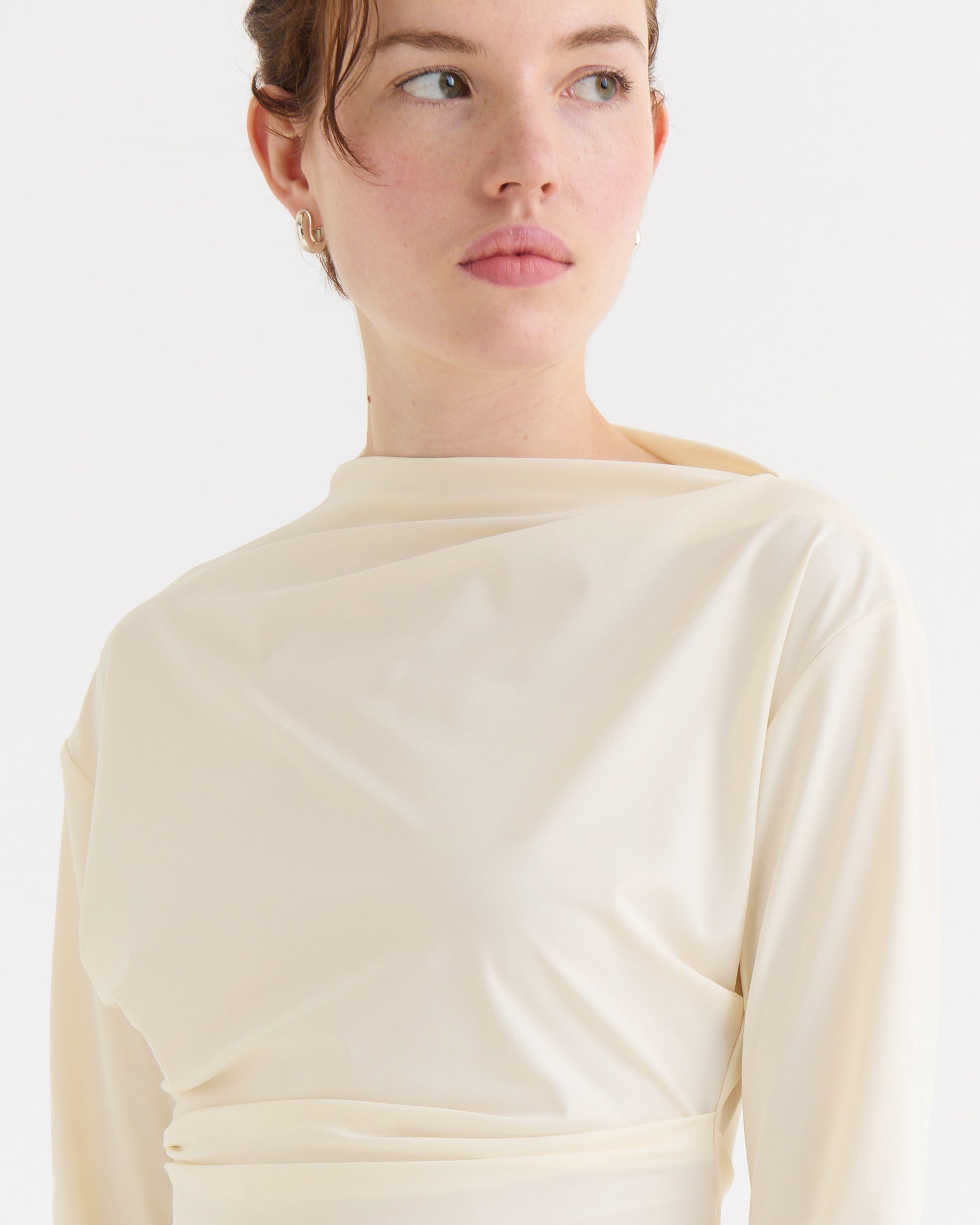 Asymmetric longsleeve top, Cream