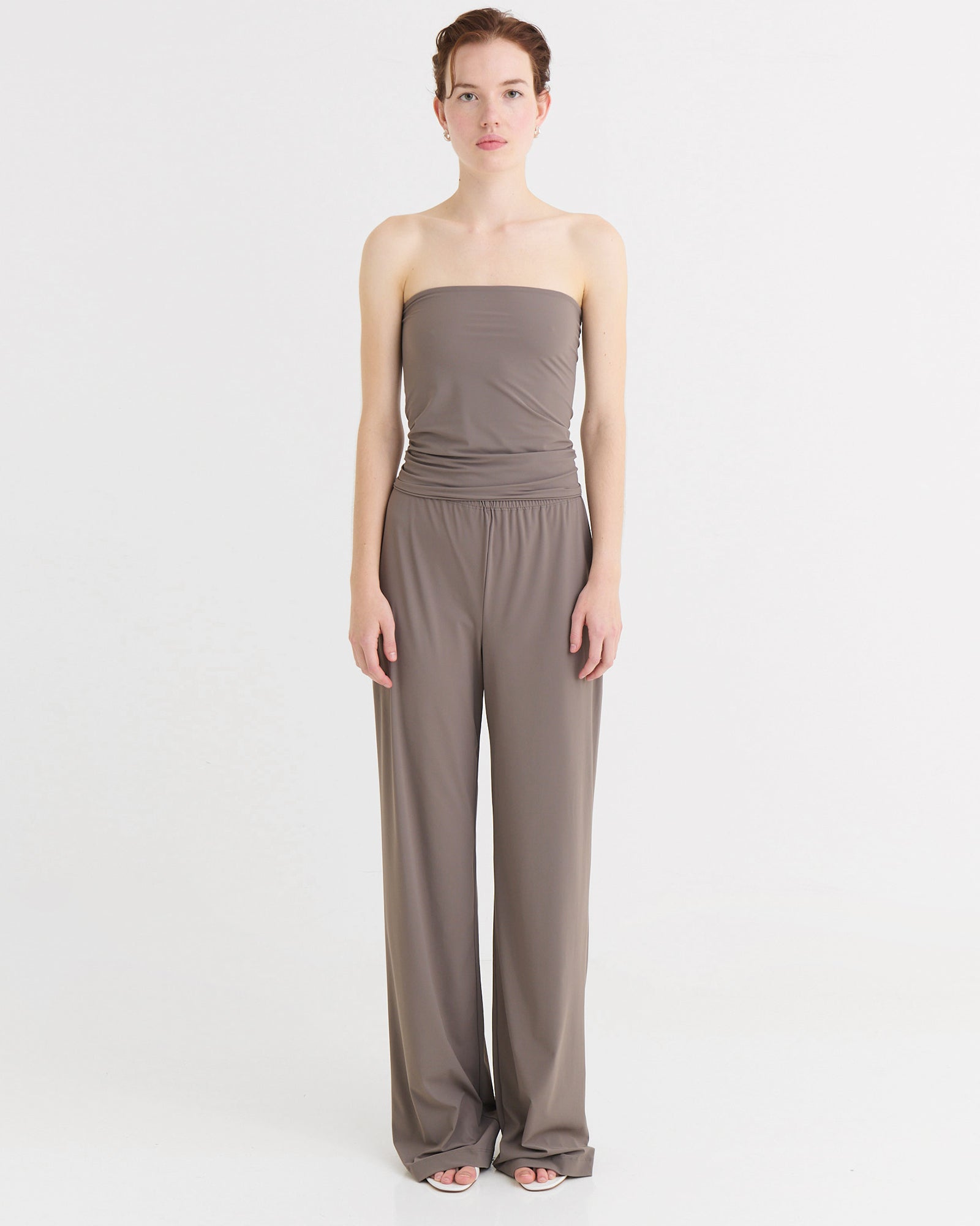 Wide fit pants, Taupe