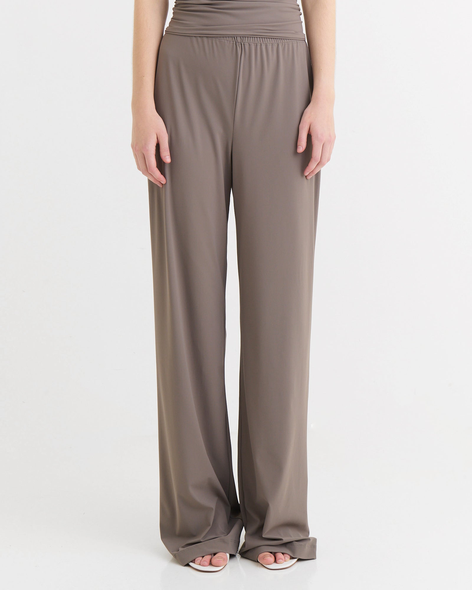 Wide fit pants, Taupe