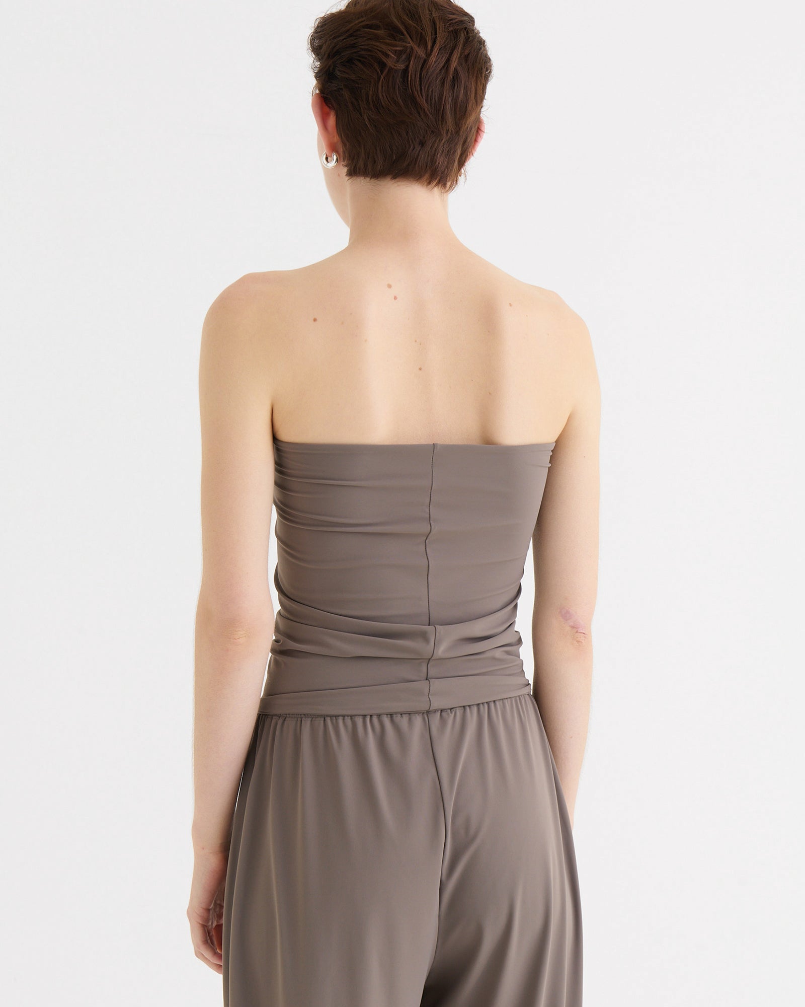 Strapless bandeau top, Taupe