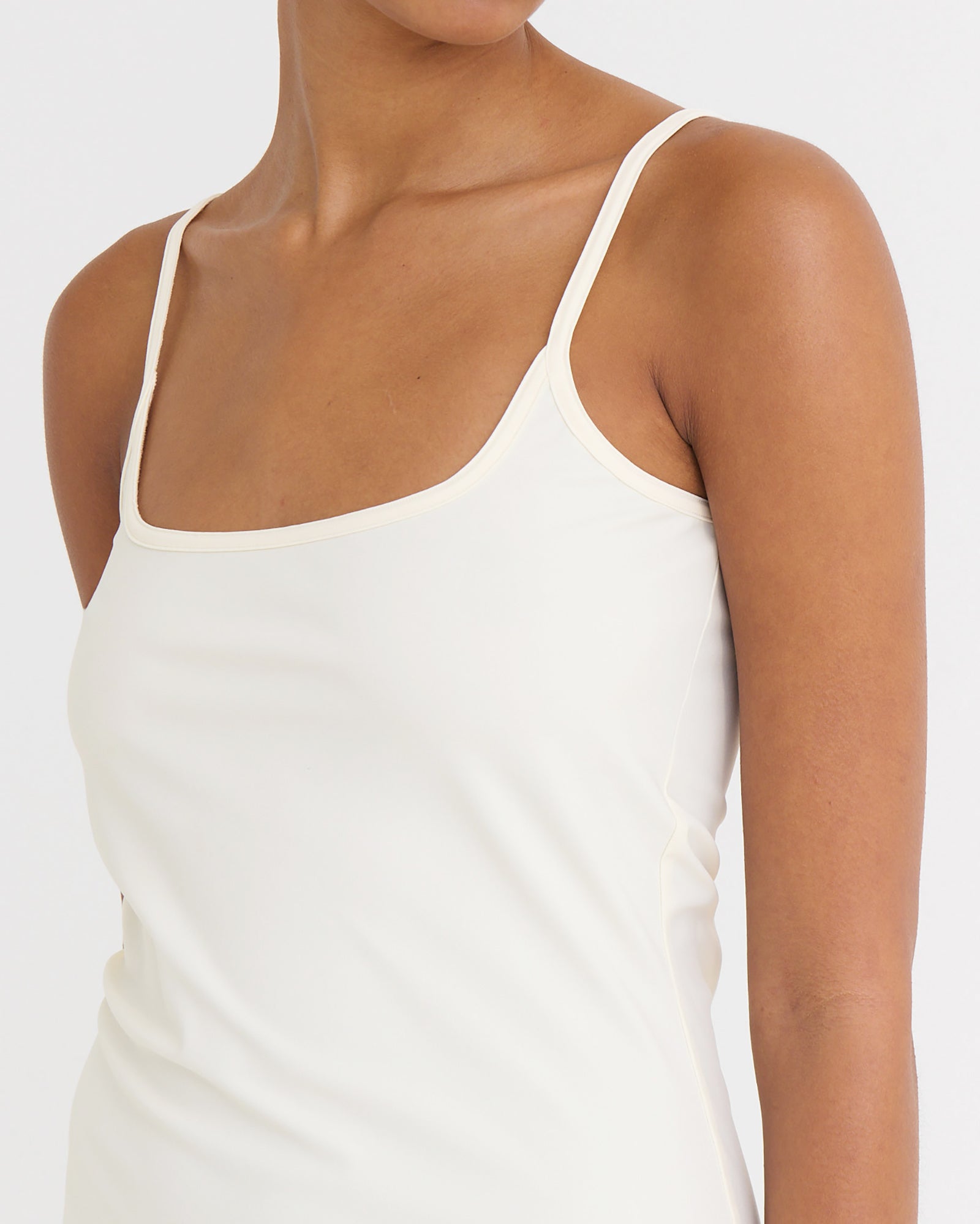 Spaghetti tank dress, Cream