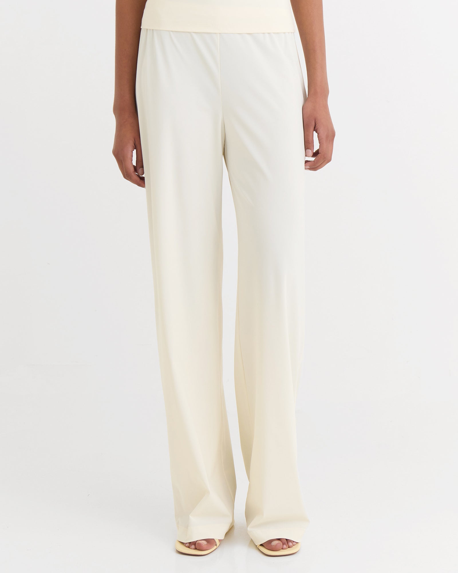 Wide fit pants, Cream