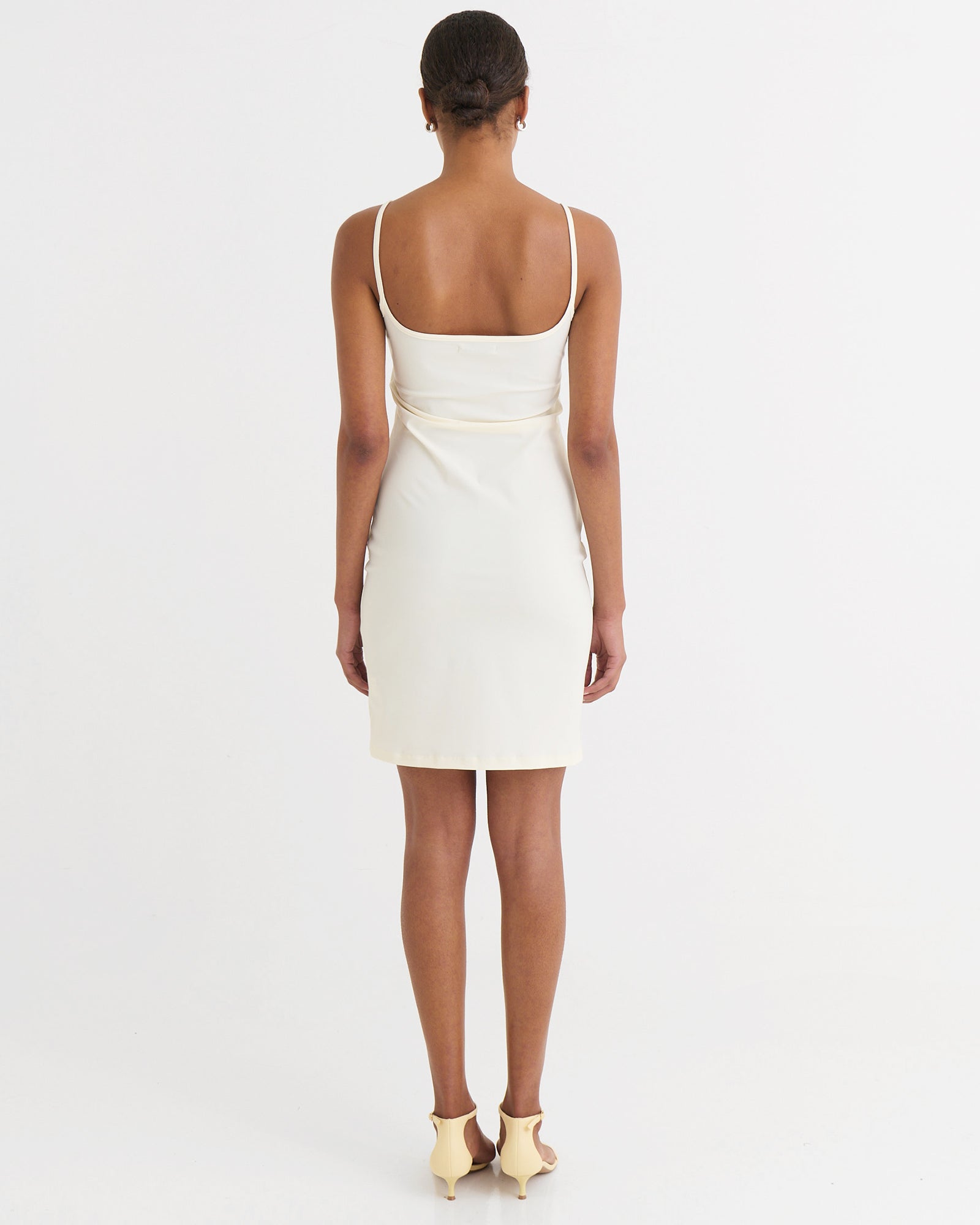 Spaghetti tank dress, Cream