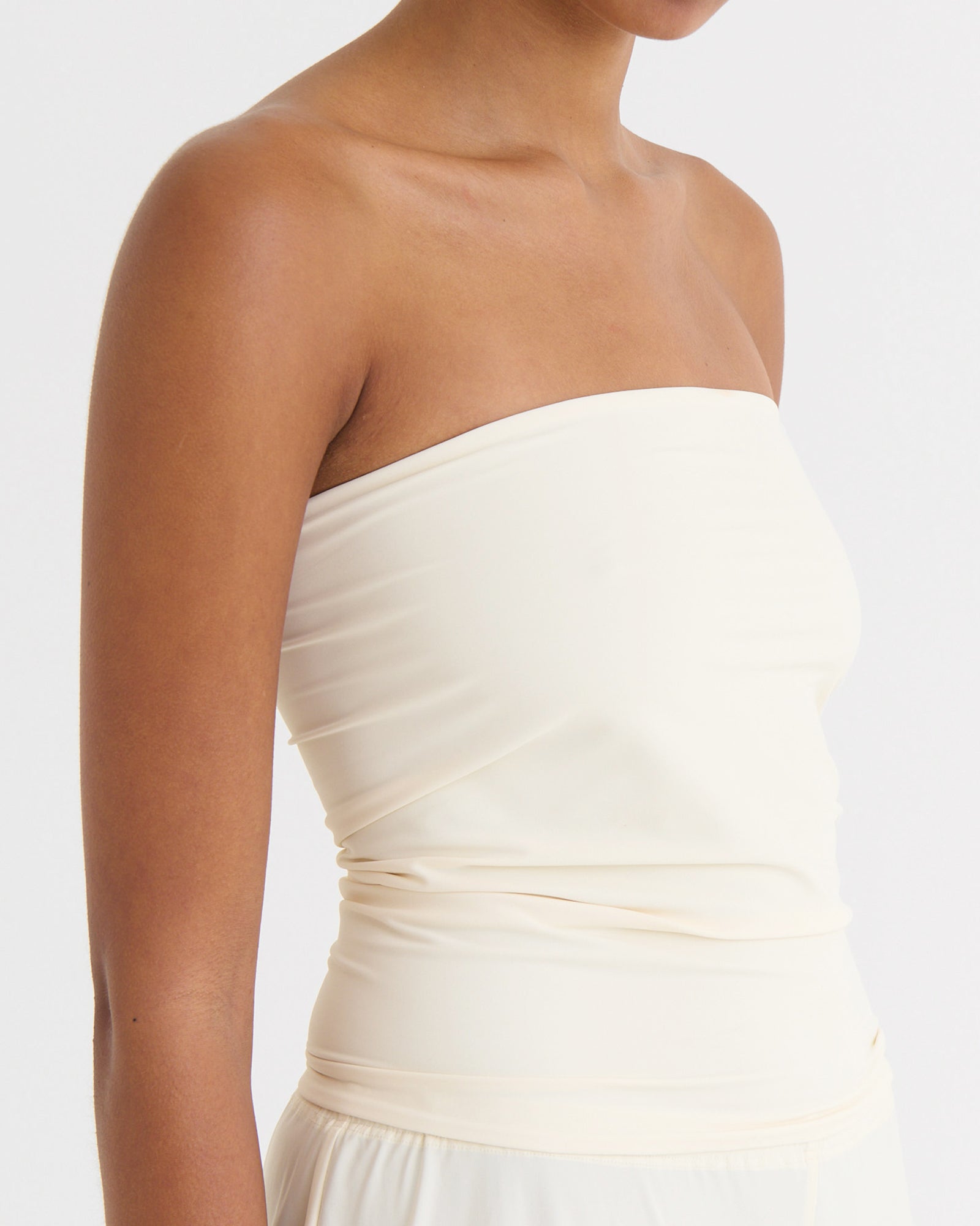 Strapless bandeau top, Cream