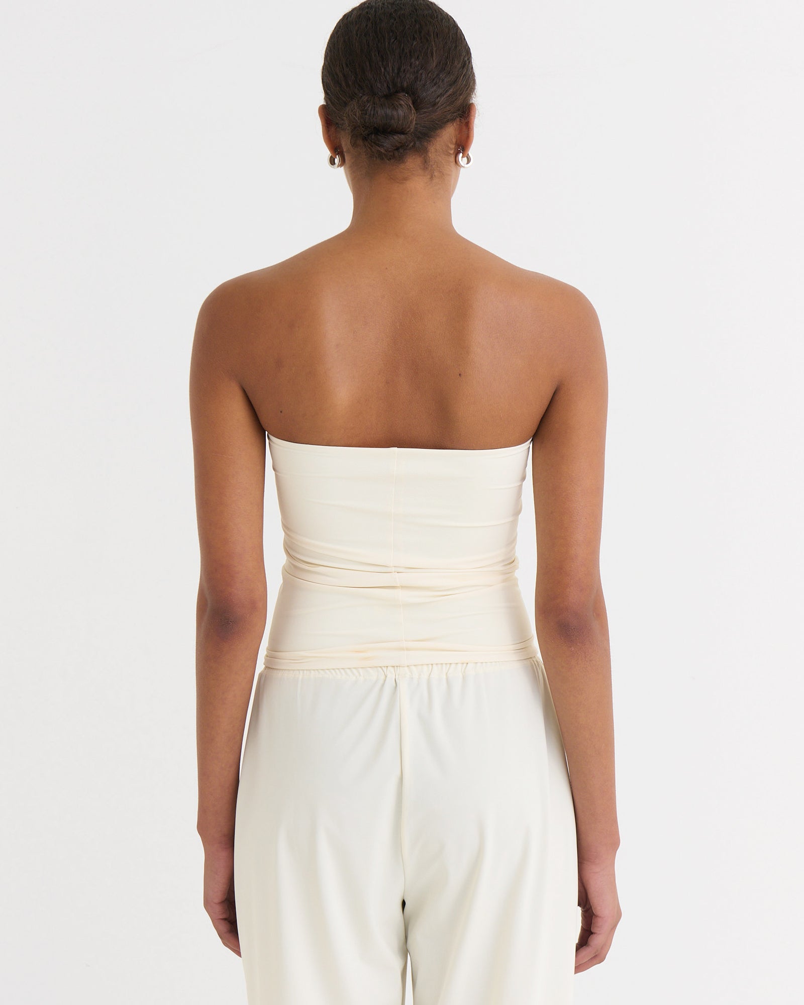 Strapless bandeau top, Cream