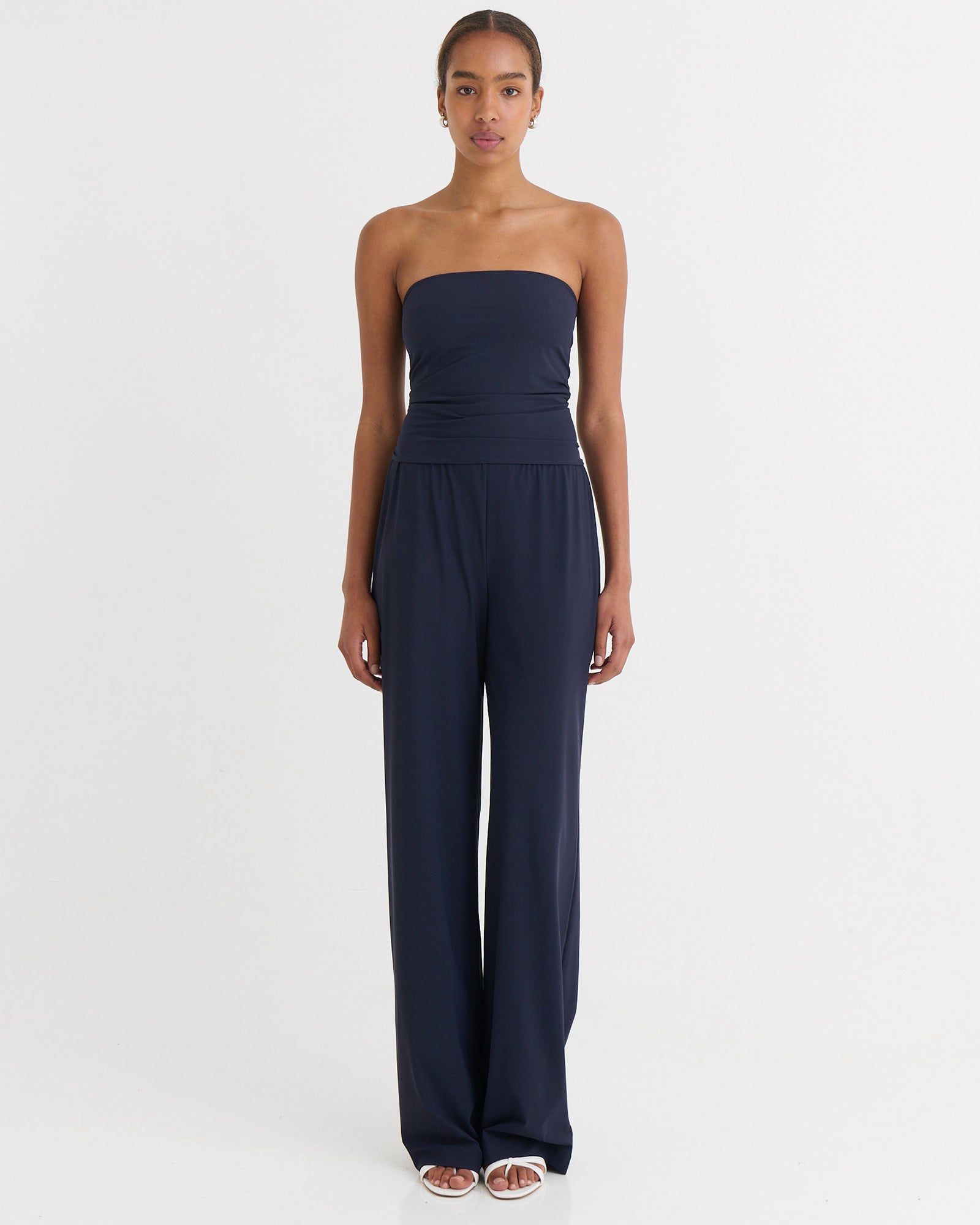 Wide fit pants, Navy