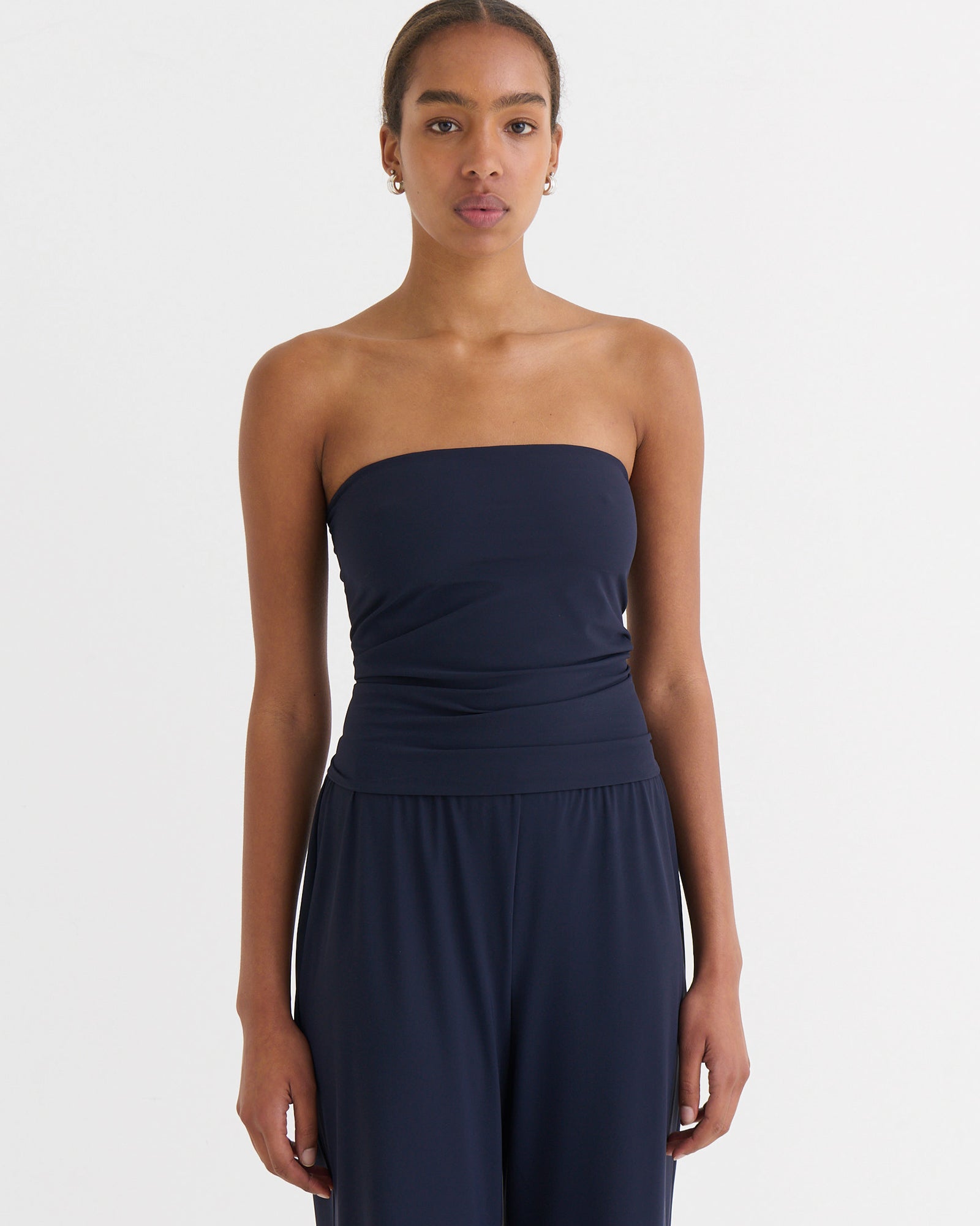 Strapless bandeau top, Navy