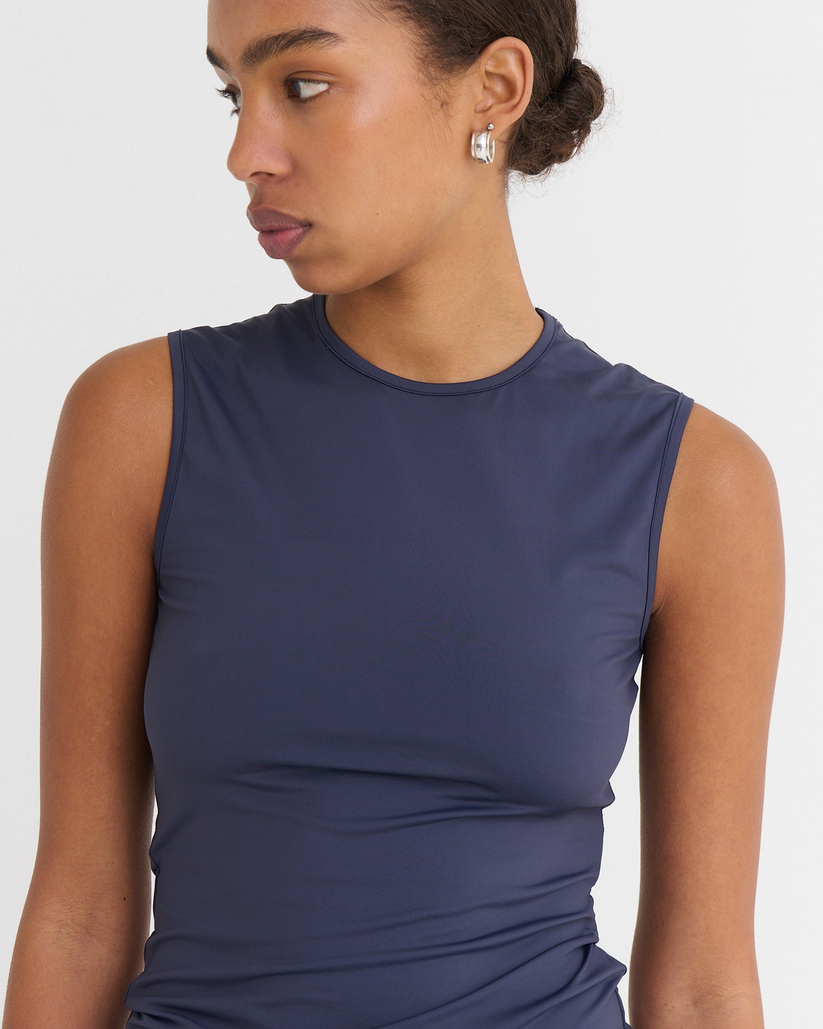 Second skin sleeveless top, Navy