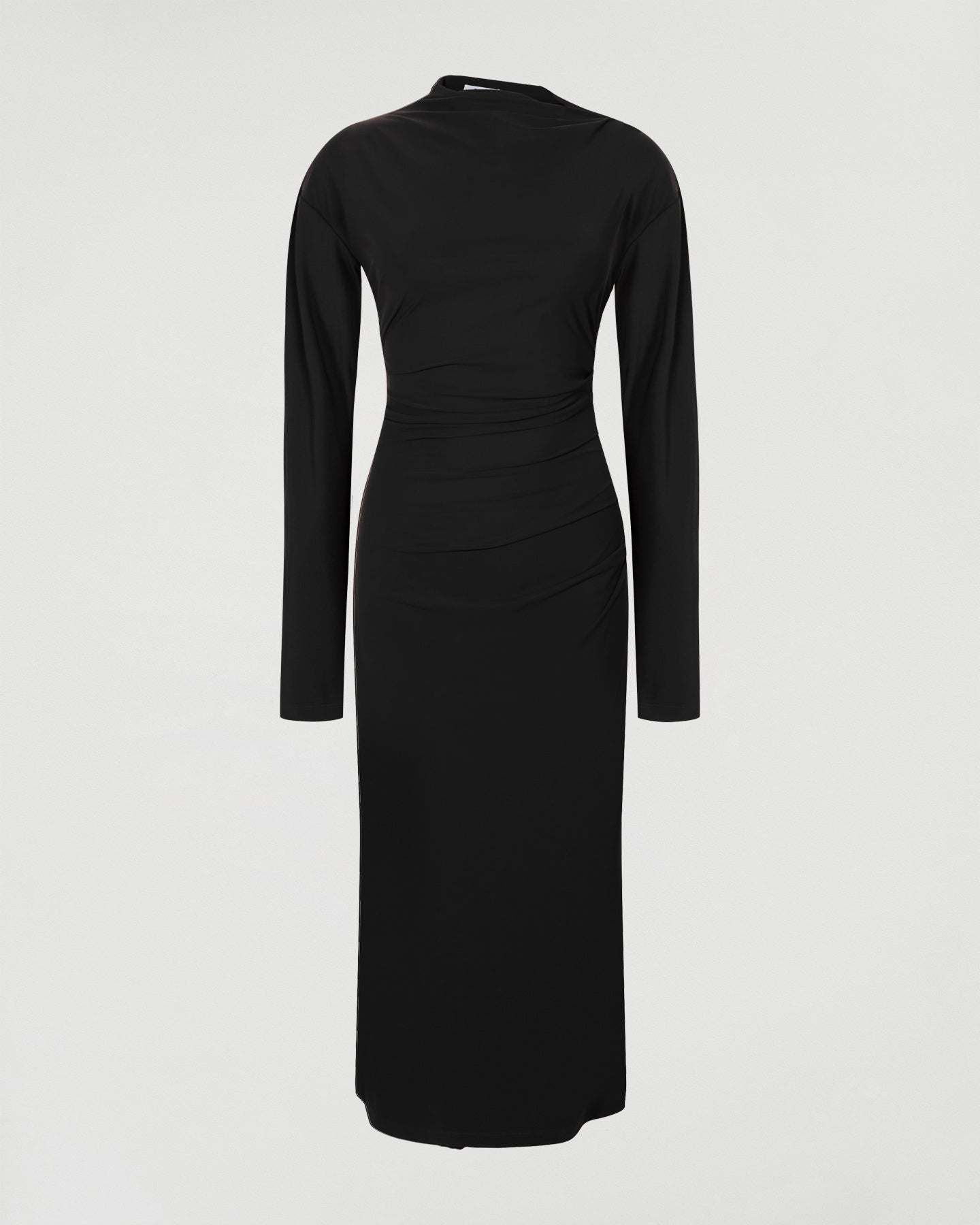 Asymmetric longsleeve dress, Black