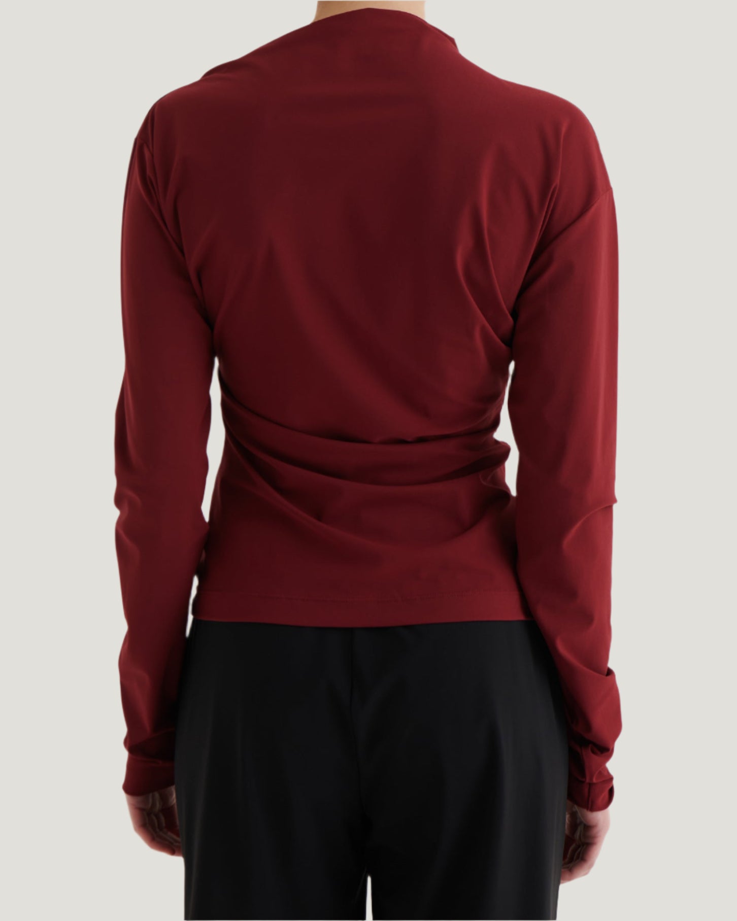 Asymmetric longsleeve top, Oxblood