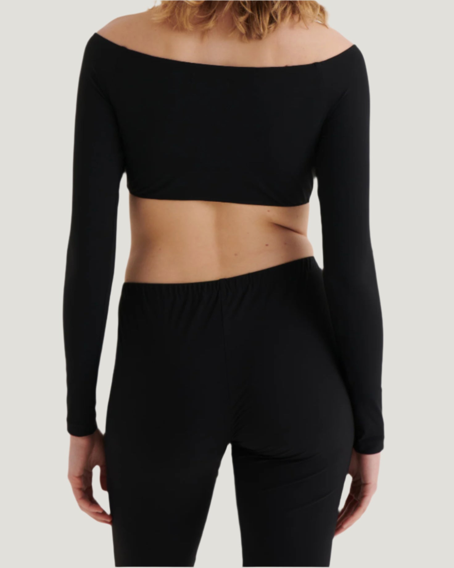 Cropped off shoulder top, Black