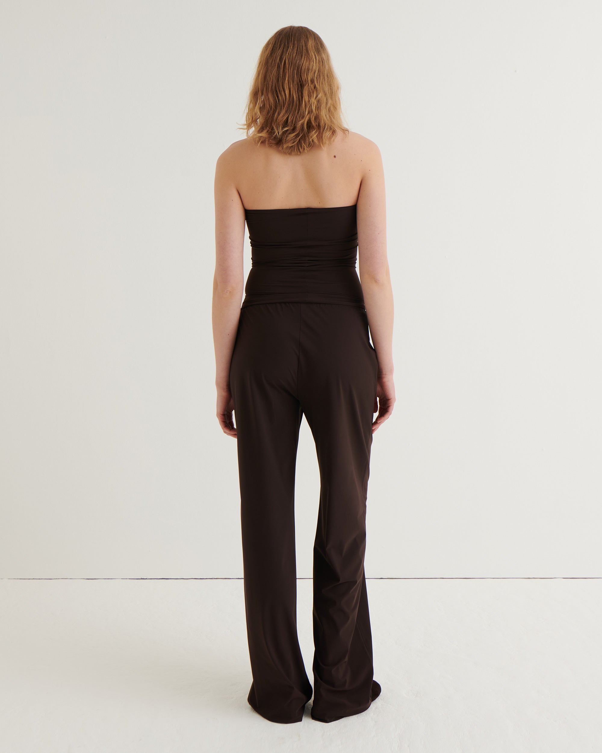 Wide-leg jersey pants, Cocoa